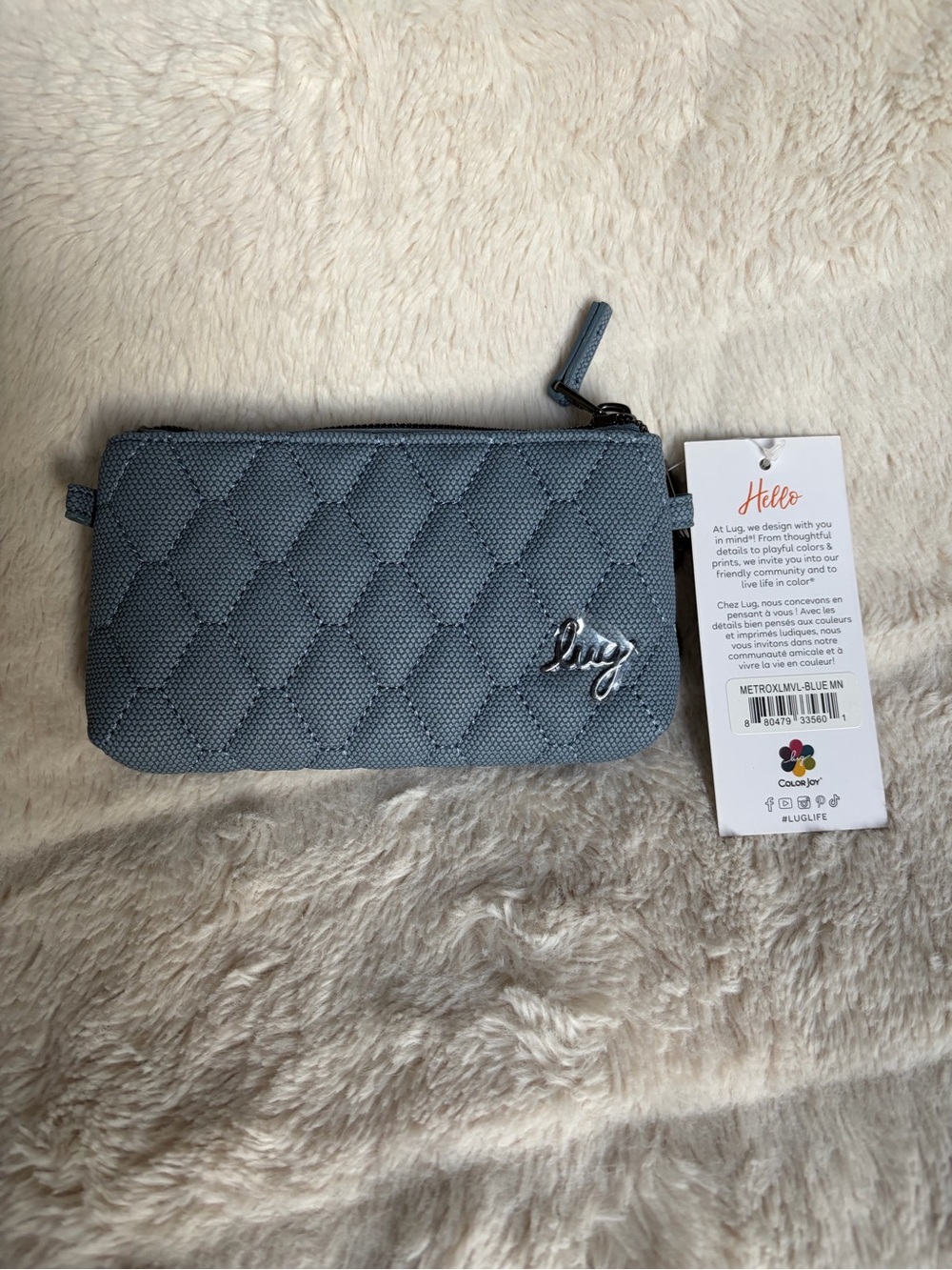 NWT Lug Metro XL ID Pouch wallet Matte Luxe - Blue Moon